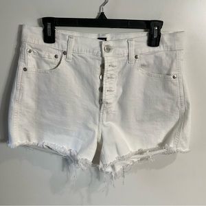 Gap White Frayed Denim Shorts